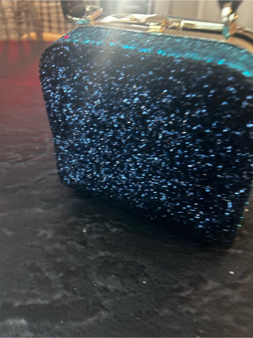 kate spade Navy & Teal Glitter Jeweled Top-Handle Mini Bag From the Miss Piggy - Picture 6 of 8